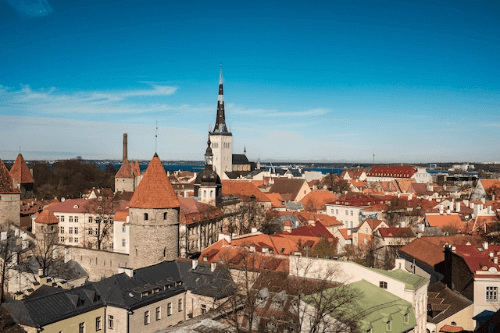 Drone shot of Estonia