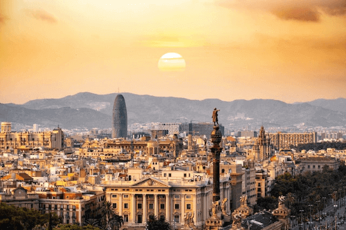 Drone image of Barcelona, Spain