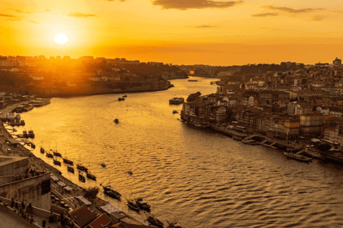 Porto river at sunset