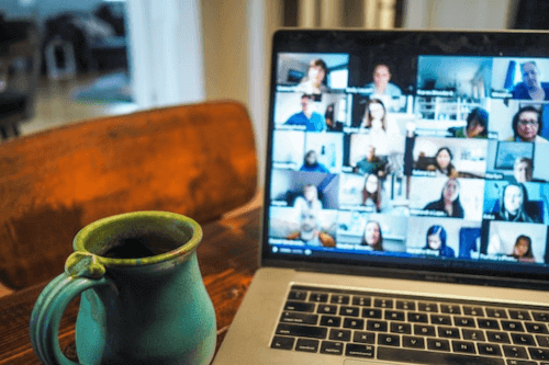 Video conferencing on a laptop