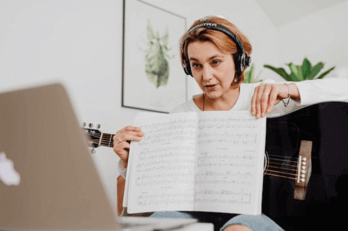 Woman Teaching Online Music Lessons
