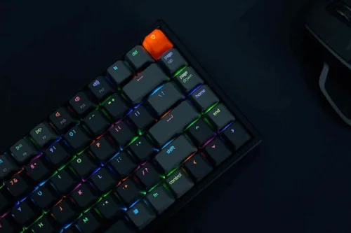 Sleek silver wireless keyboard design