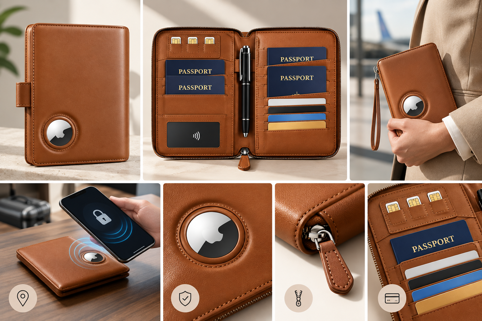 Stouchi Passport Holder black RFID shielded travel wallet